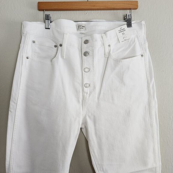 NEW J. Crew White Vintage 10" Straight Leg High Waisted Jean - Picture 3 of 8